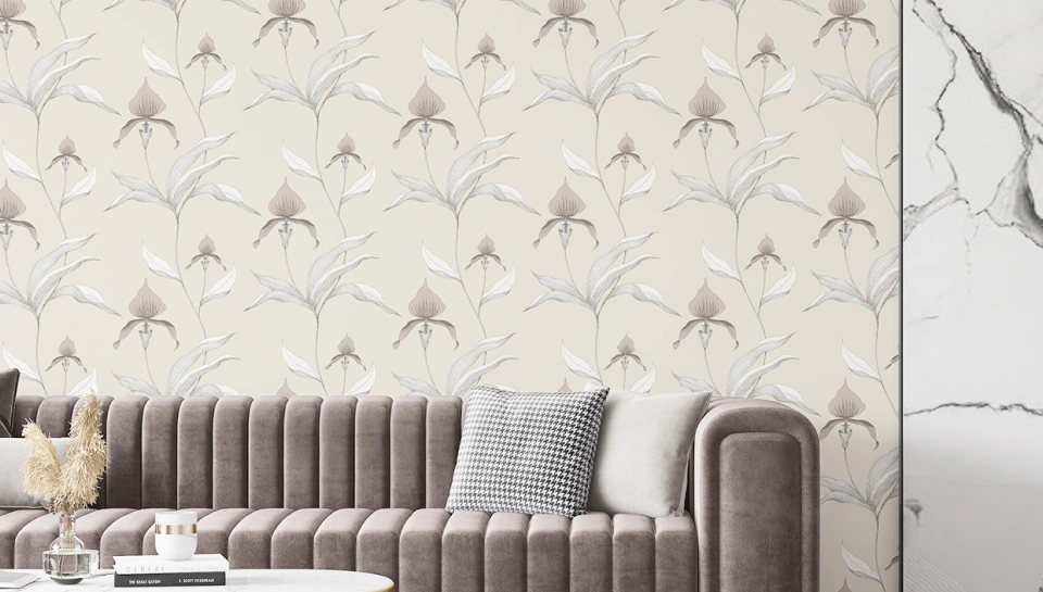 Summer lily pattern wallpaper for your home